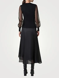 Organza-Sleeve Sweater