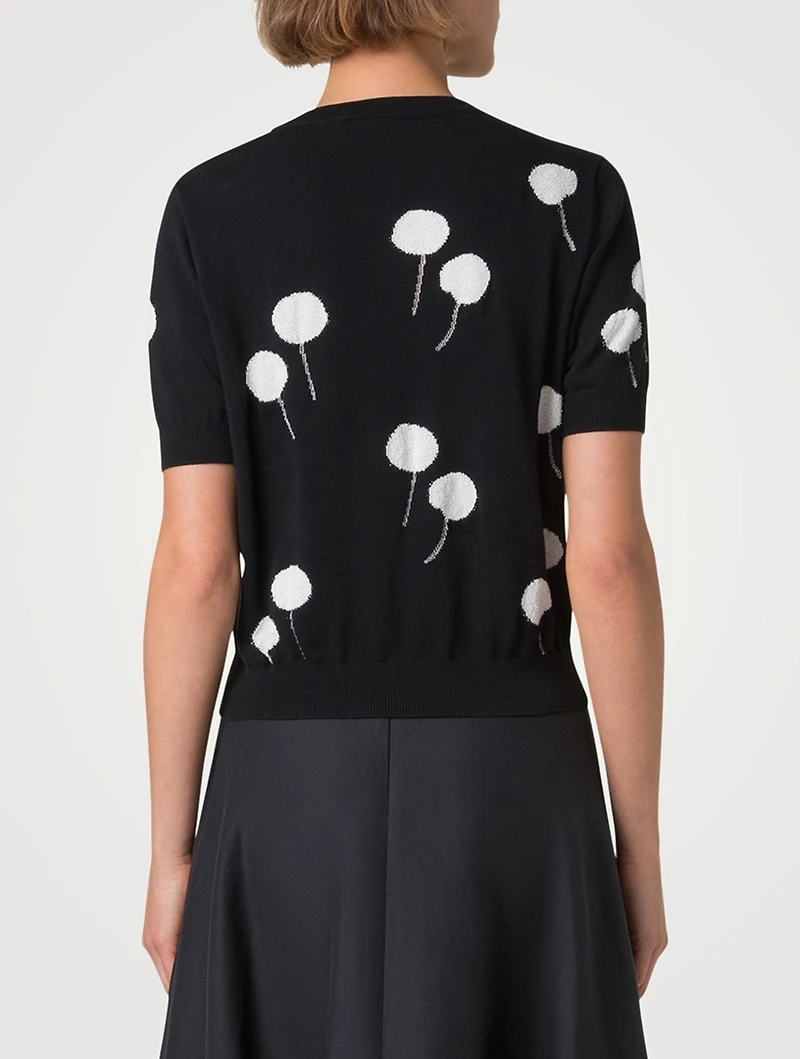 Dandelion Intarsia Short-Sleeve Top