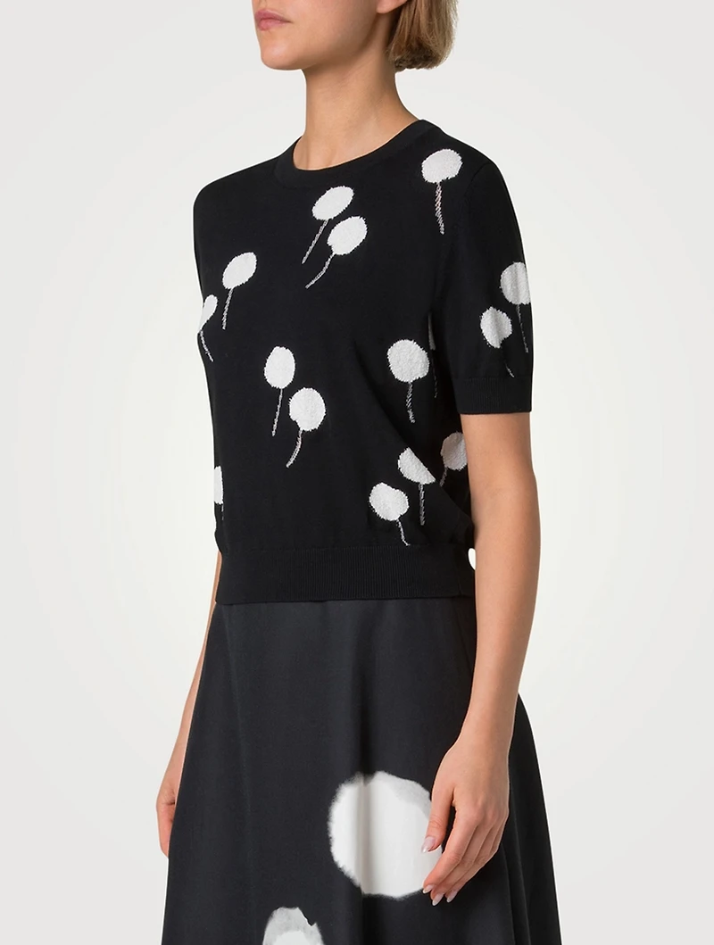 Dandelion Intarsia Short-Sleeve Top