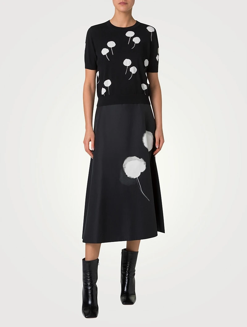 Dandelion Intarsia Short-Sleeve Top