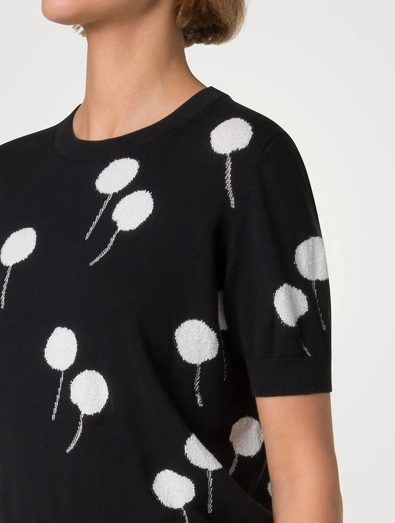 Dandelion Intarsia Short-Sleeve Top