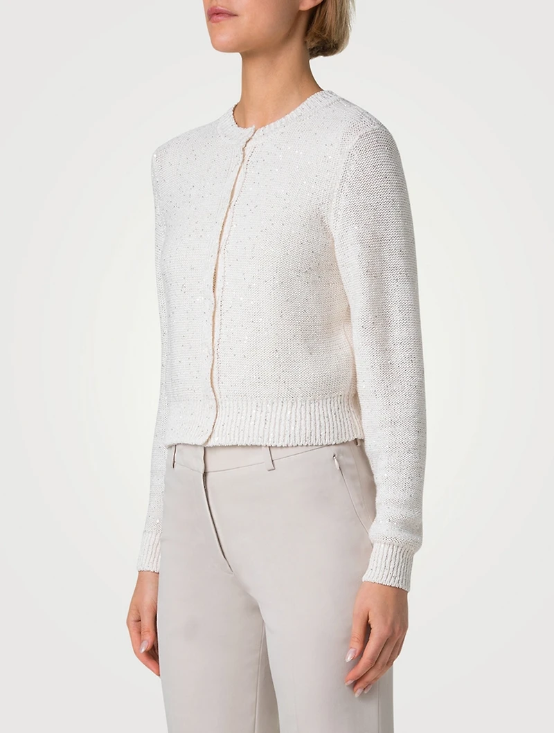 Micro-Sequined Cardigan