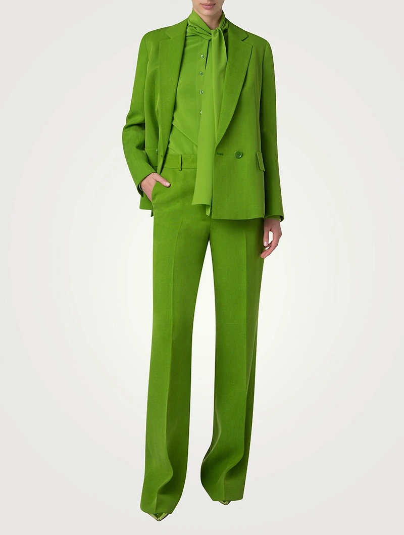 William Shantung Boyfriend Jacket