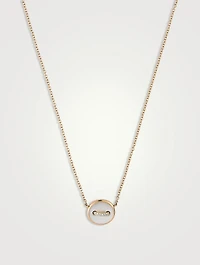 Pom Pom Dot 18K Rose Gold Necklace With Mother-Of-Pearl And Diamonds