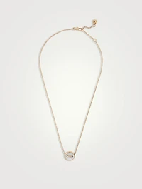 Pom Pom Dot 18K Rose Gold Necklace With Mother-Of-Pearl And Diamonds