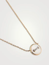 Pom Pom Dot 18K Rose Gold Necklace With Mother-Of-Pearl And Diamonds