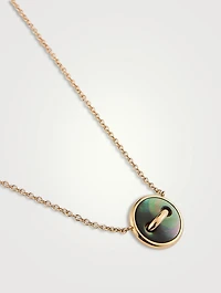 Pom Pom Dot 18K Rose Gold Necklace With Mother-Of-Pearl And Diamonds