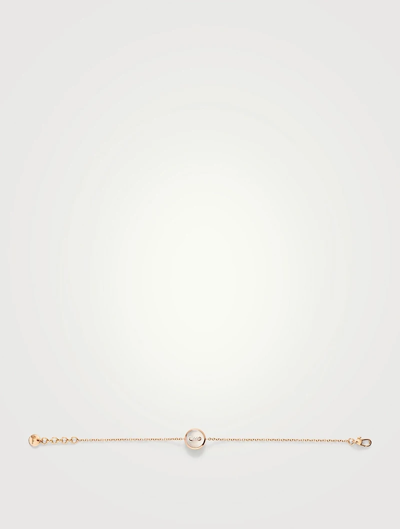 Pom Pom Dot 18K Gold Bracelet With Mother-Of-Pearl And Diamonds