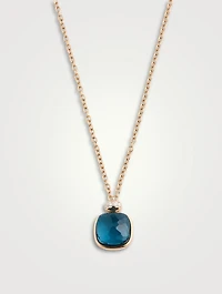 Nudo 18K White And Rose Gold Necklace With Blue Topaz And Diamonds