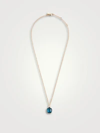 Nudo 18K White And Rose Gold Necklace With Blue Topaz And Diamonds