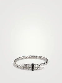 Spear Sterling Silver Flex Cuff Bracelet With Black Sapphire