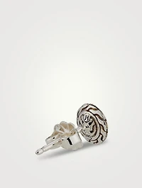 JH Essential Sterling Silver Stud Earrings With Pavé Diamonds