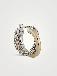 JH Essential 14K Gold And Sterling Silver Crossover Hoop Earrings