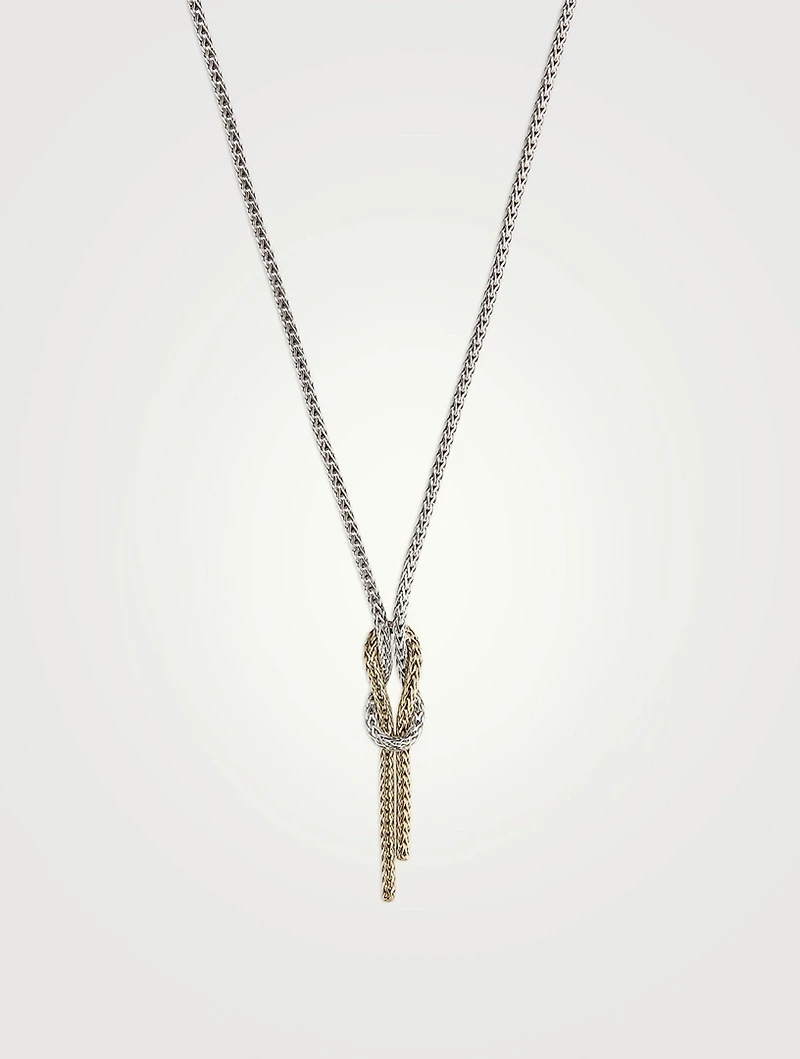 Love Knot 14K Gold And Sterling Silver Y Necklace