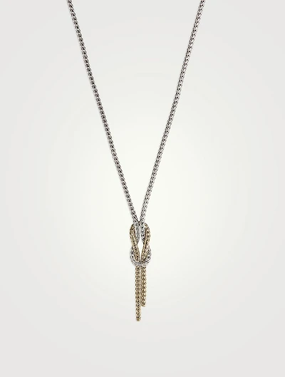 Love Knot 14K Gold And Sterling Silver Y Necklace
