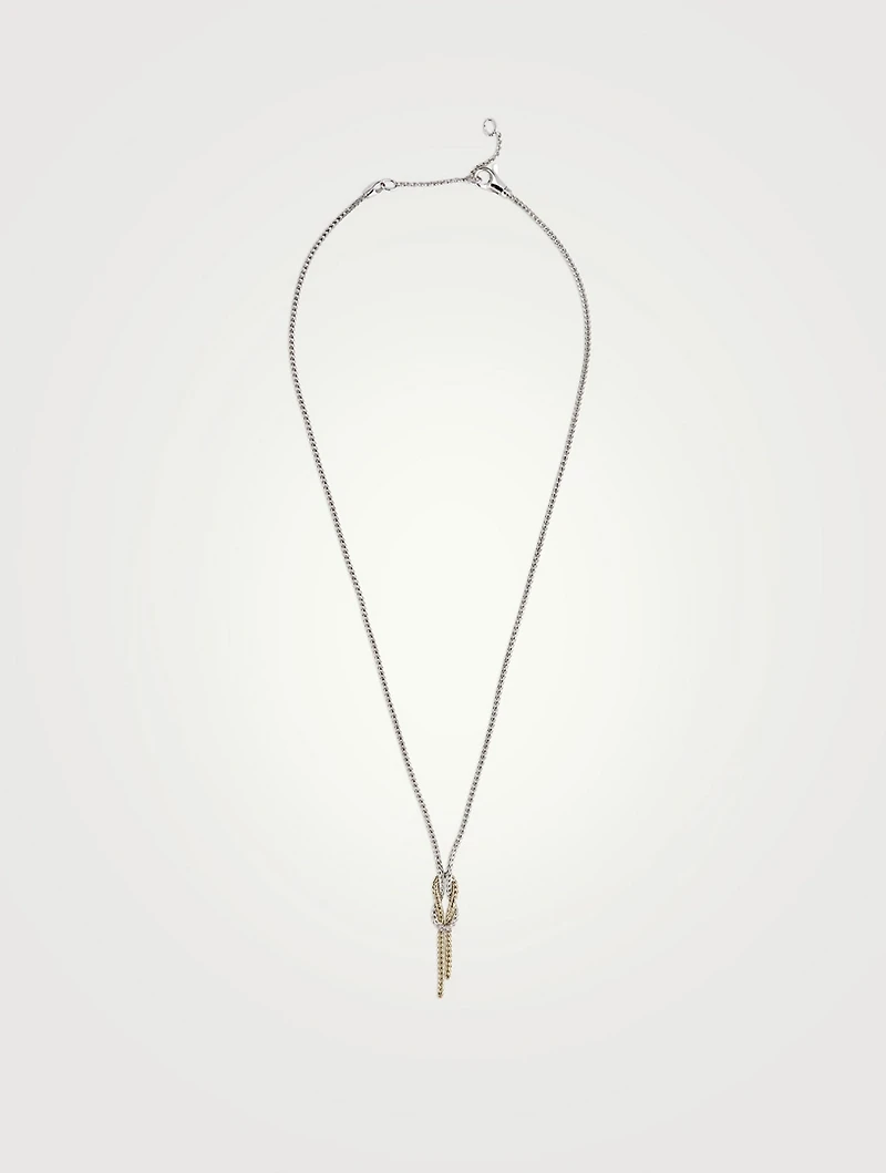 Love Knot 14K Gold And Sterling Silver Y Necklace