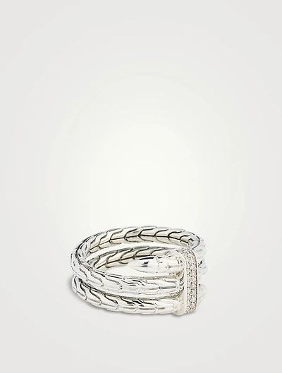 Spear Sterling Silver Ring With Diamonds