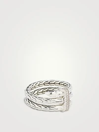 Spear Sterling Silver Ring With Diamonds