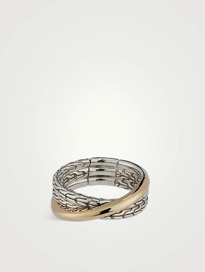 JH Essential 14K Gold And Sterling Silver Crossover Ring