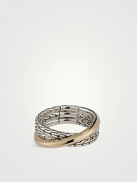 JH Essential 14K Gold And Sterling Silver Crossover Ring