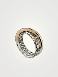 JH Essential 14K Gold And Sterling Silver Crossover Ring