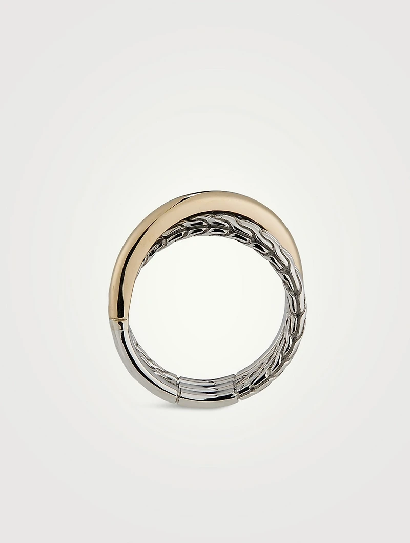 JH Essential 14K Gold And Sterling Silver Crossover Ring