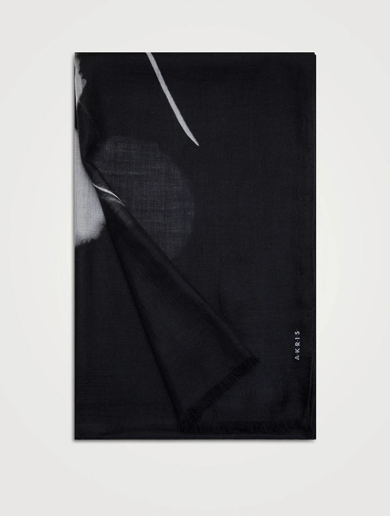 Cashmere And Silk Scarf In Dandelion Print