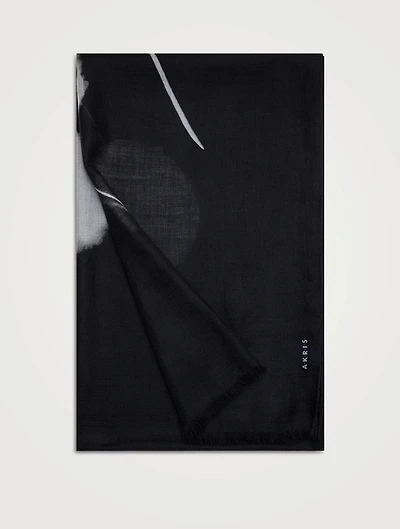 Cashmere And Silk Scarf In Dandelion Print