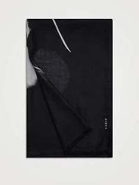 Cashmere And Silk Scarf In Dandelion Print