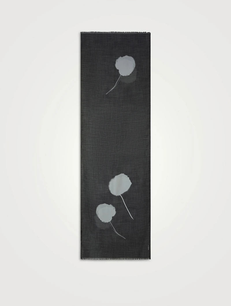 Cashmere And Silk Scarf In Dandelion Print