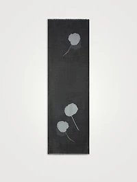 Cashmere And Silk Scarf In Dandelion Print