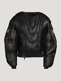Moose Knuckles x Luar Leather Down Bomber Jacket