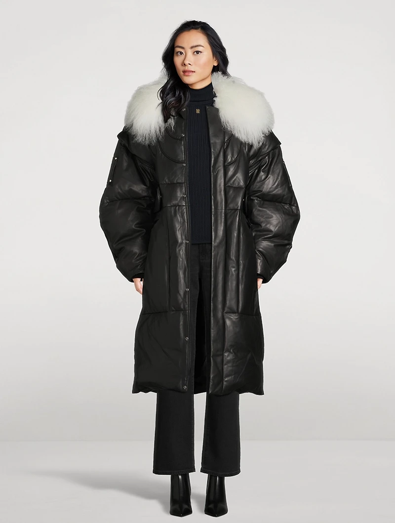 Moose Knuckles x Luar Leather Down Parka