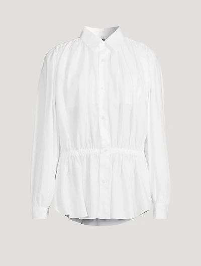 Gathered-Waist Poplin Shirt