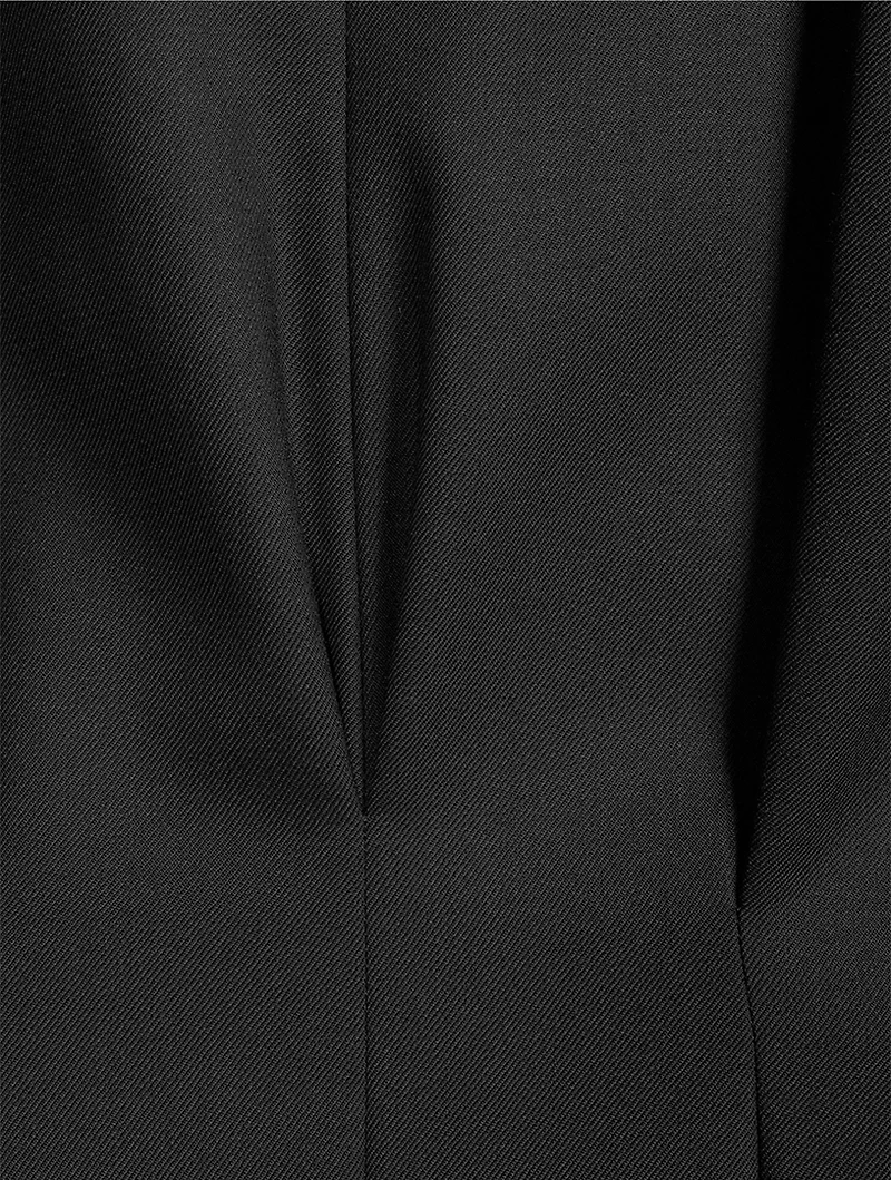 Wool Cashmere Gabardine Pleated Dress