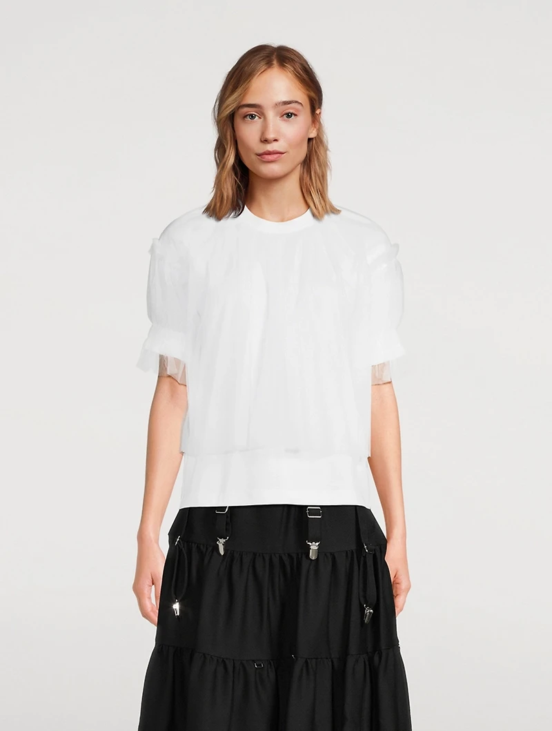 Tulle Overlay T-Shirt