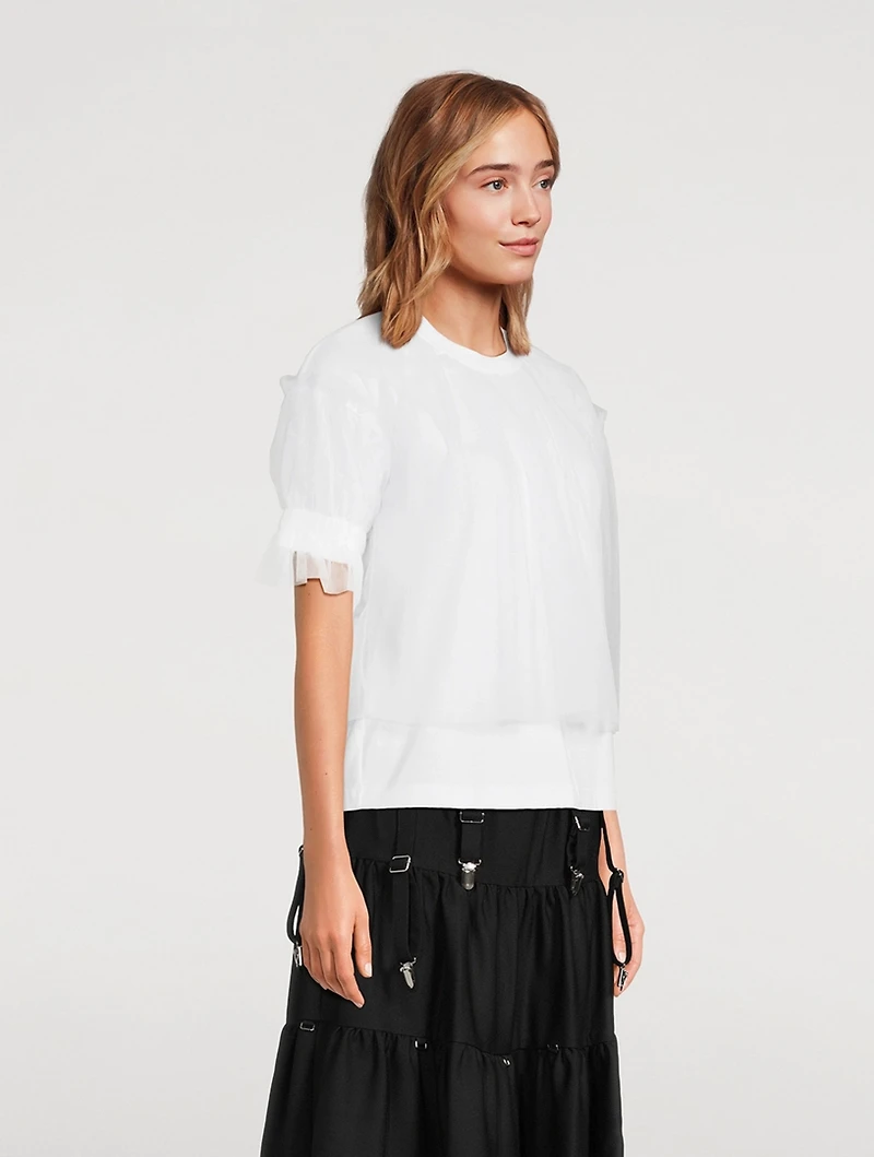 Tulle Overlay T-Shirt