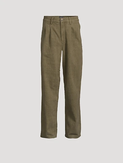 Double-Pleated Relaxed Pants