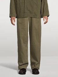 Double-Pleated Relaxed Pants