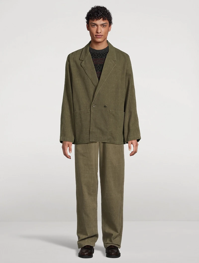 Double-Pleated Relaxed Pants