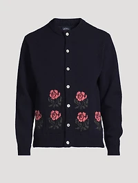 Floral Intarsia Wool Cardigan