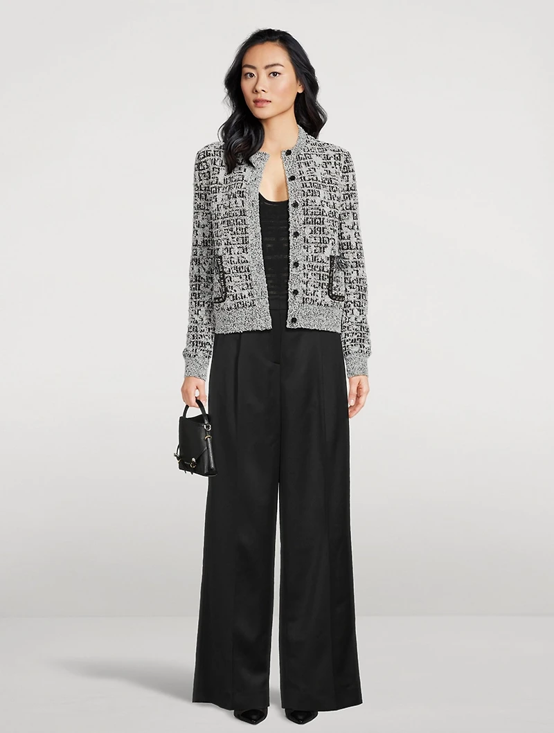 Wide-Leg Wool Satin Trousers