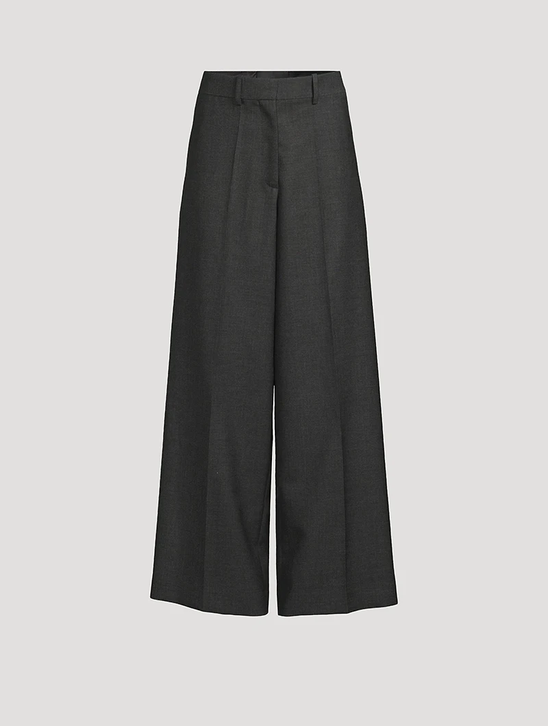 Wide-Leg Wool Trousers