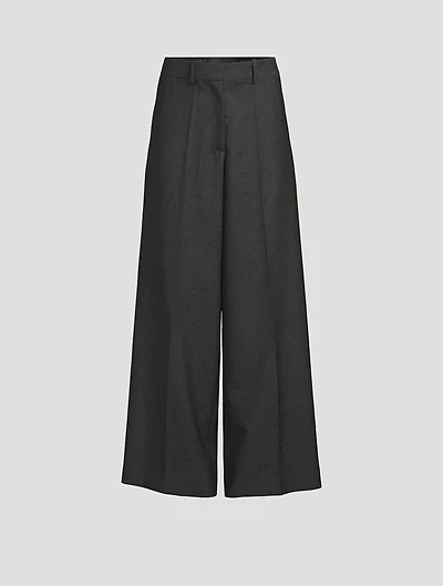 Wide-Leg Wool Trousers
