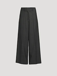 Wide-Leg Wool Trousers