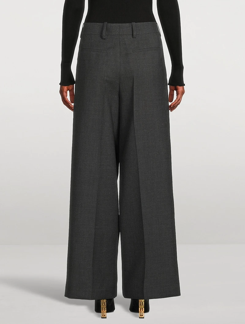 Wide-Leg Wool Trousers