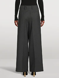 Wide-Leg Wool Trousers