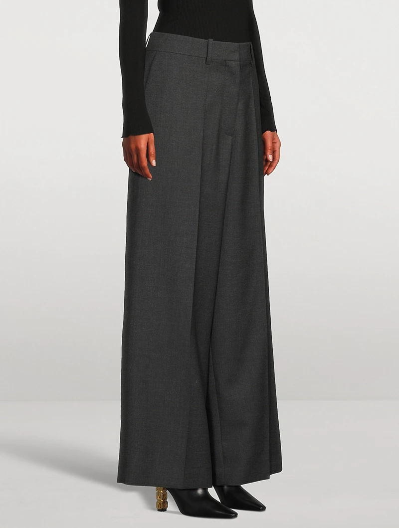 Wide-Leg Wool Trousers