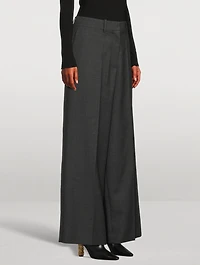 Wide-Leg Wool Trousers