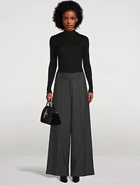 Wide-Leg Wool Trousers